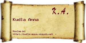 Kudla Anna névjegykártya